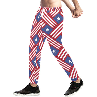 American flag Pattern Men's Sweatpants