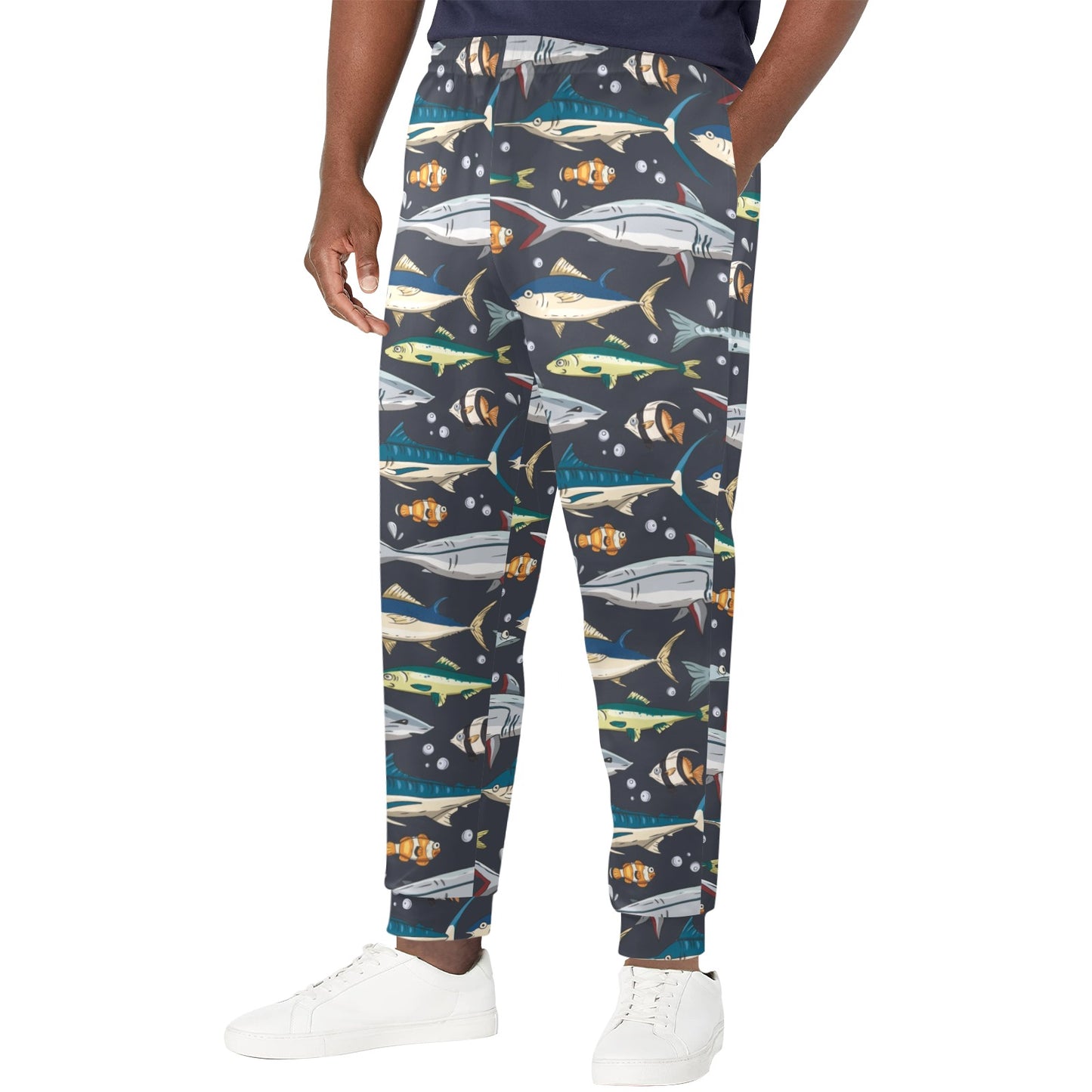Swordfish Pattern Print Design 04 Men's Casual Track Pants