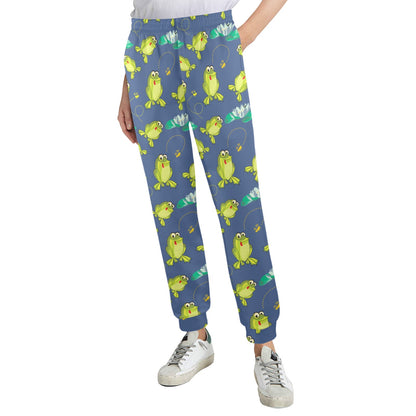 frog Design Print Pattern JJ0230 Women's Casual Track Pants