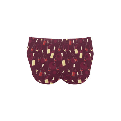 Wine Themed Pattern Print Men's Swimming Briefs