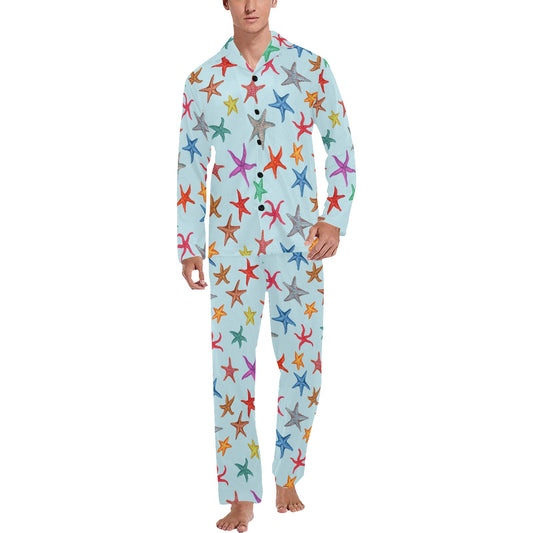 Starfish Print Design LKS402 Men's Long Pajama Set