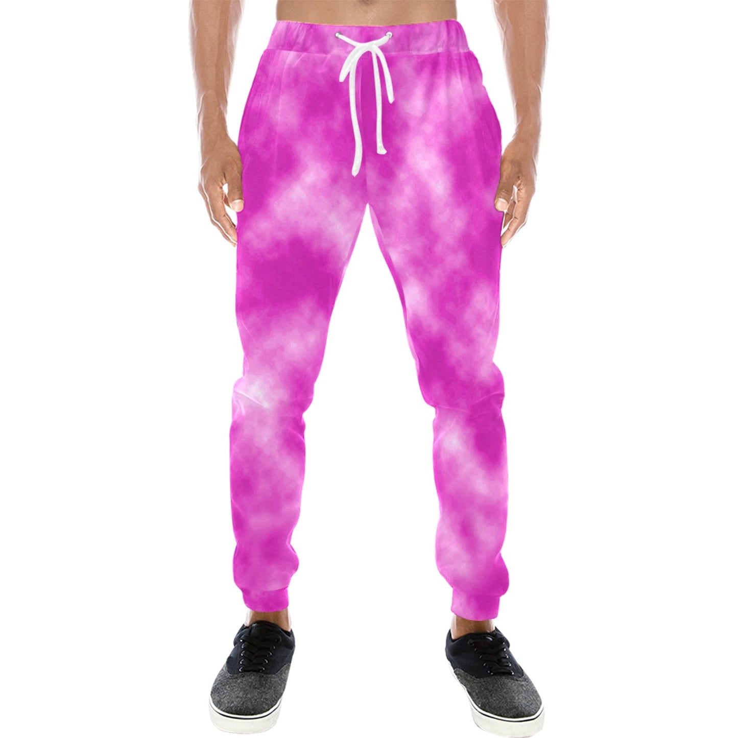 Tie Dye Pink Design Print Men's Sweatpants