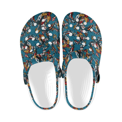 Sea Turtle Tribal Colorful Hand Drawn Unisex Clogs Shoes