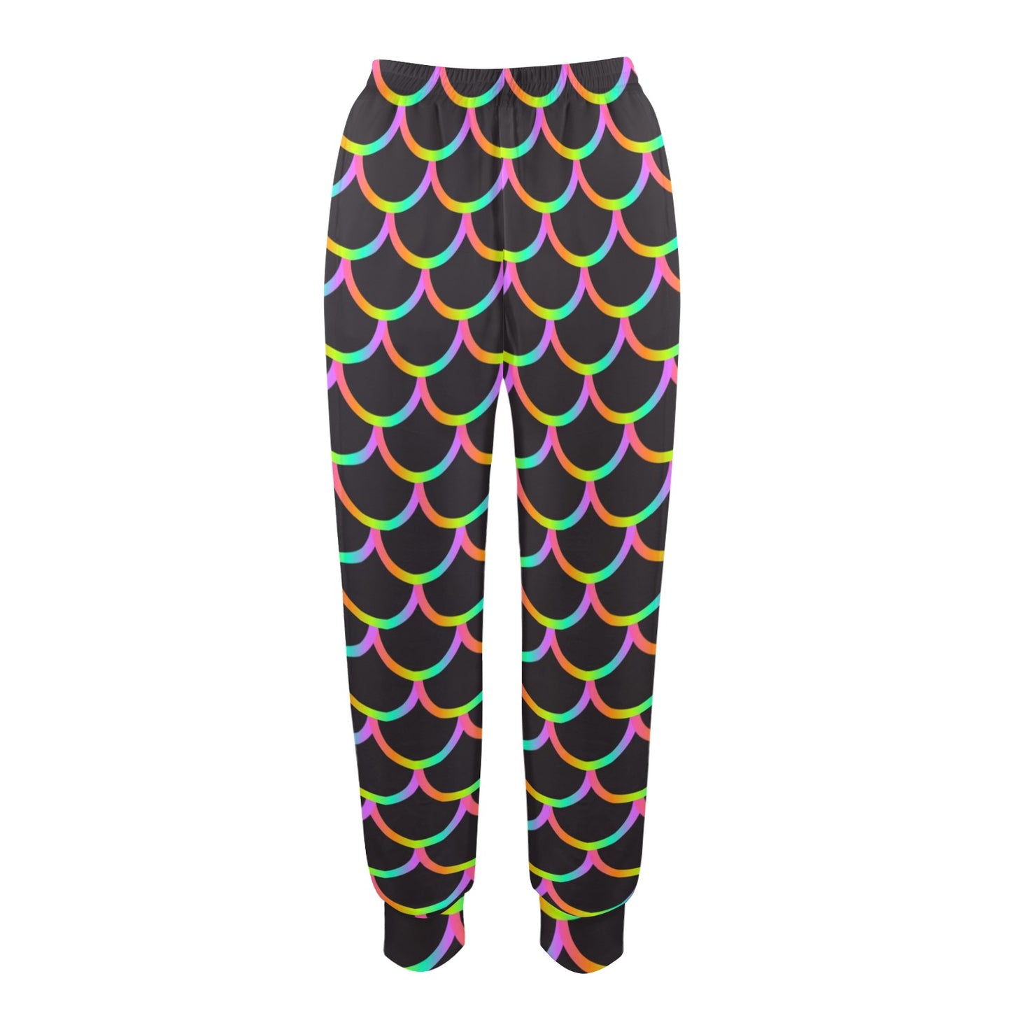 Mermaid Tail Rainbow Design Print Women's Casual Track Pants