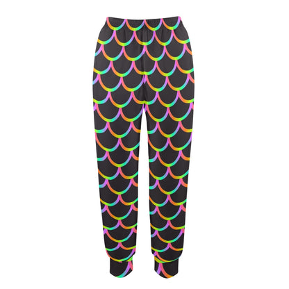Mermaid Tail Rainbow Design Print Women's Casual Track Pants