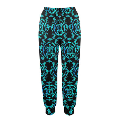 turquoise Tribal Sea Turtle Hawaiian Women's Casual Track Pants