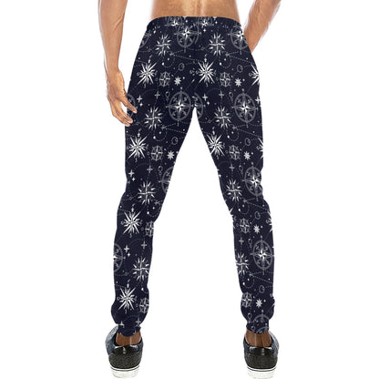 Nautical Sky Design Themed Print Men's Sweatpants