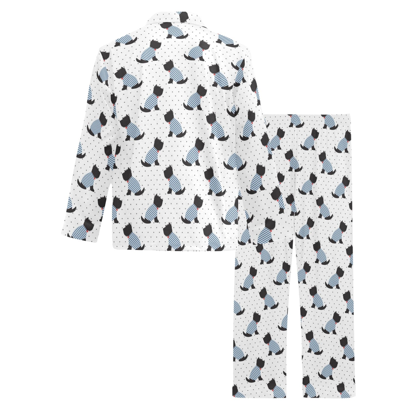 Scottish Terriers Print Design LKS3013 Men's Long Pajama Set