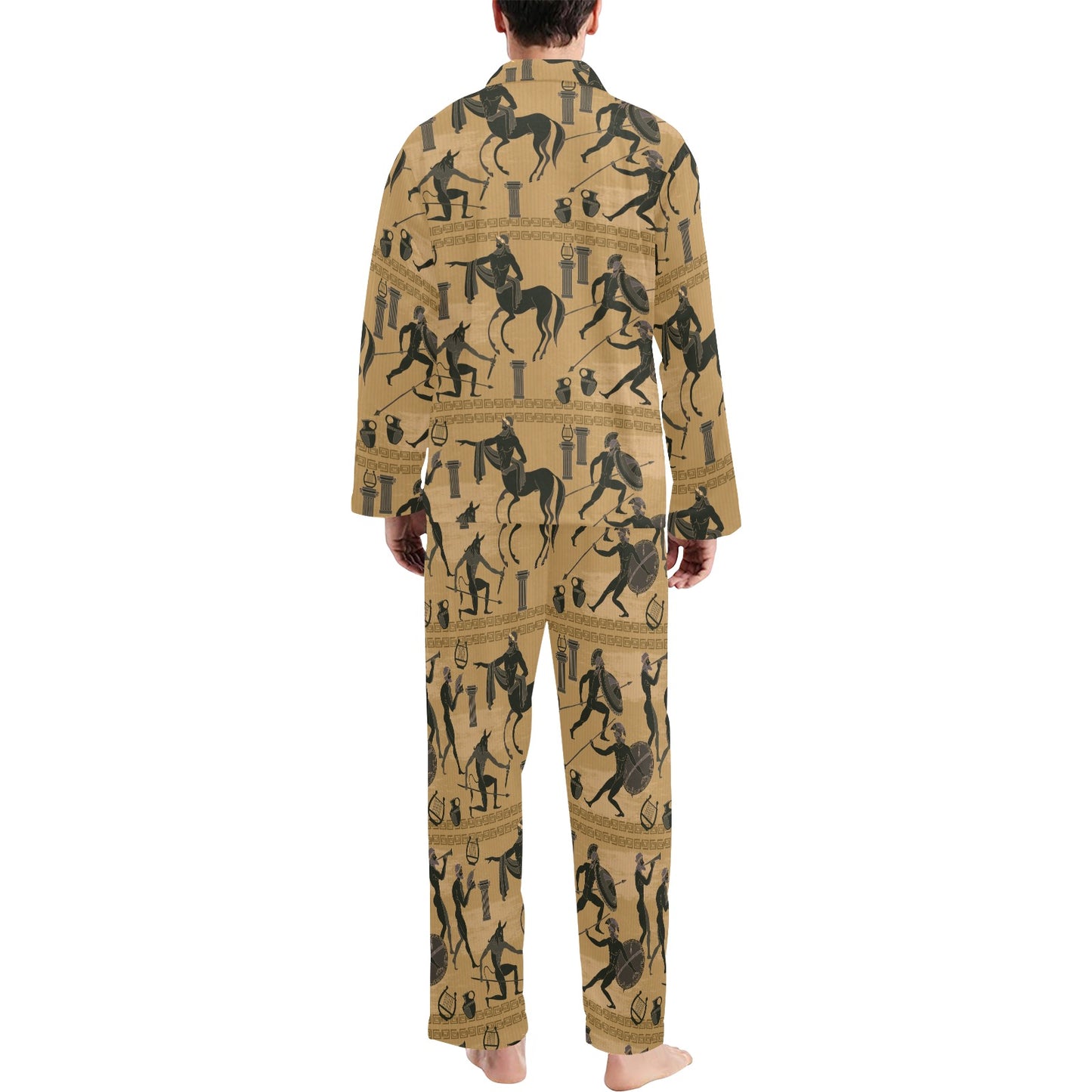 Ancient Greek Statue Print Design LKS304 Men's Long Pajama Set