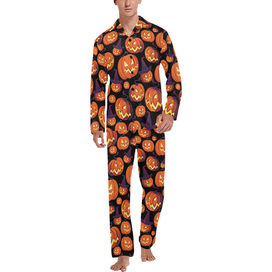 Halloween Pattern Print Design 04 Men's Long Pajama Set