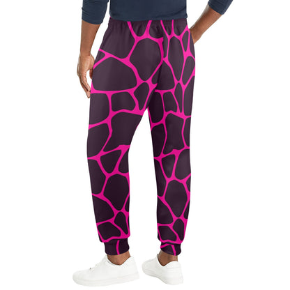 Giraffe Pink Background Texture Print Men's Casual Track Pants