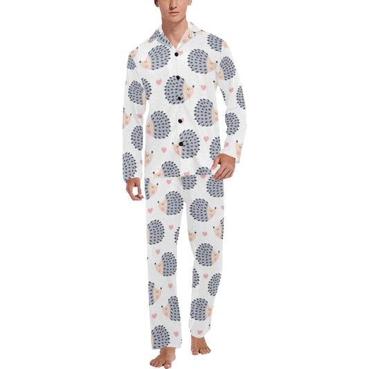 Hedgehog Baby Pattern Print Design 03 Men's Long Pajama Set
