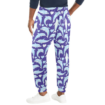 Dolphin Smile Print Pattern Men's Casual Track Pants