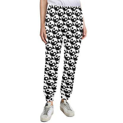 Yin Yang Print Design LKS304 Women's Casual Track Pants