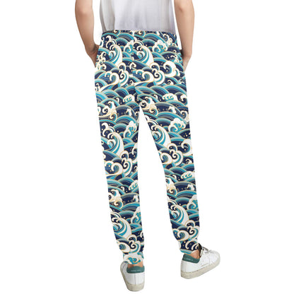 Surf Wave Pattern Women's Casual Track Pants