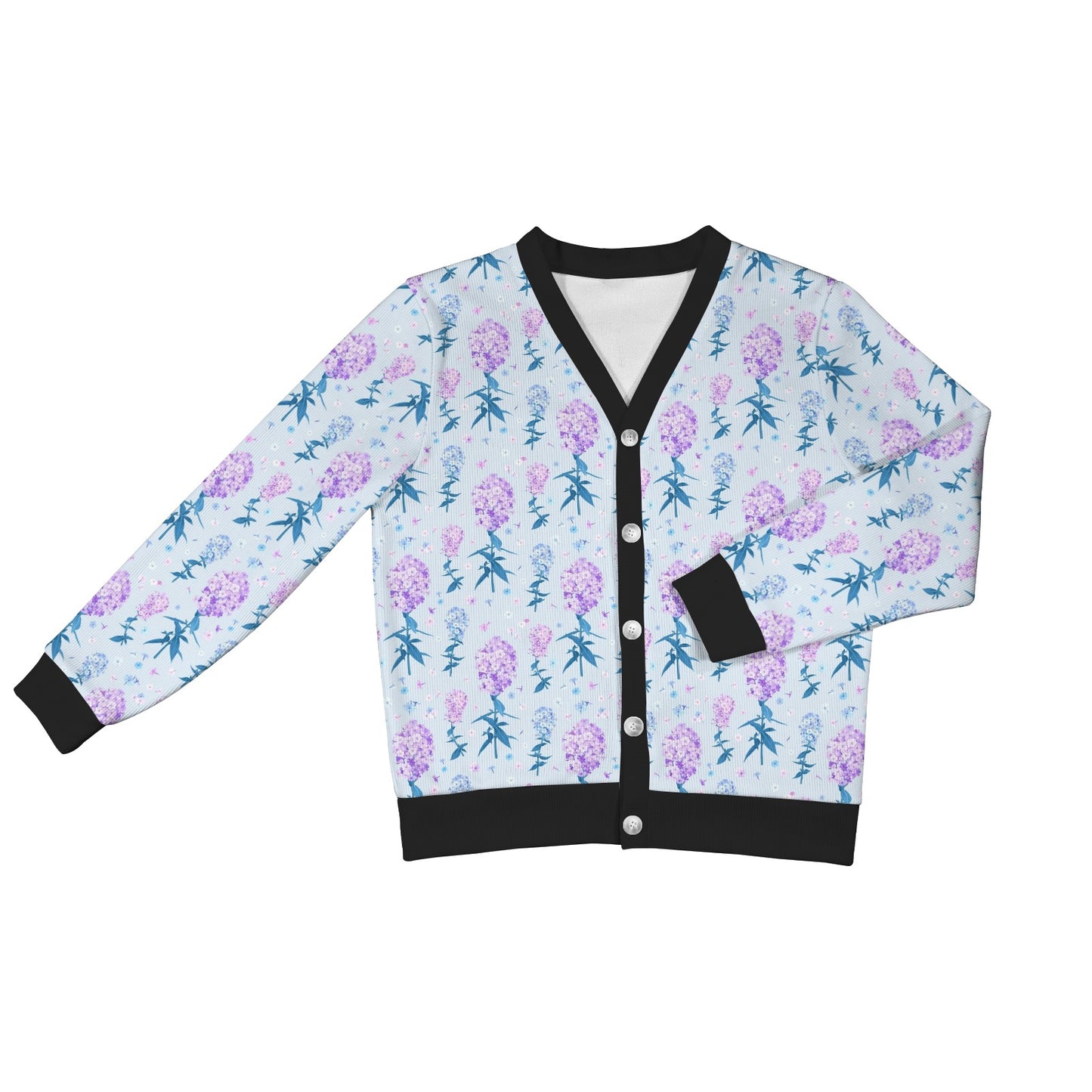 Lilac Pattern Print Design LI05 Women's Cardigan