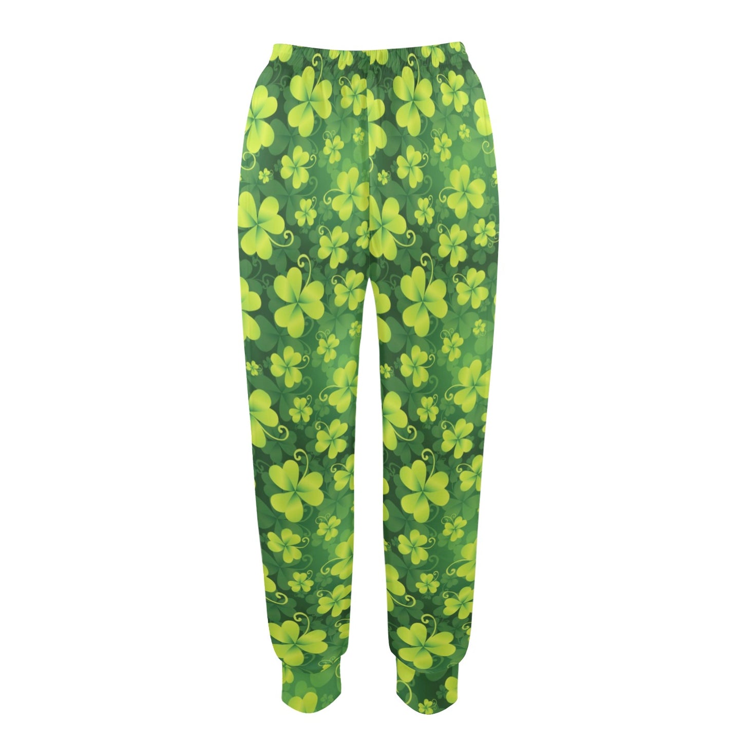 Shamrock Clover Print Women's Casual Track Pants
