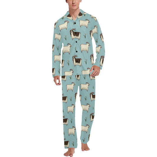 Goat Pattern Print Design 02 Men's Long Pajama Set