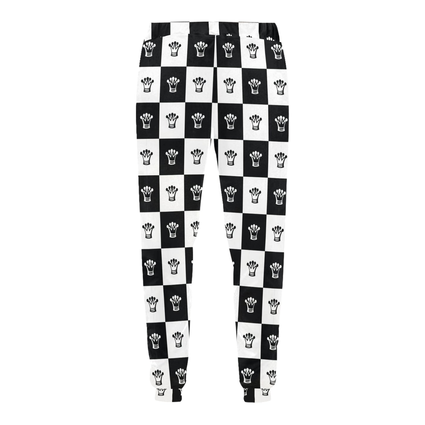 Checkered Flag Crown Pattern Men's Sweatpants