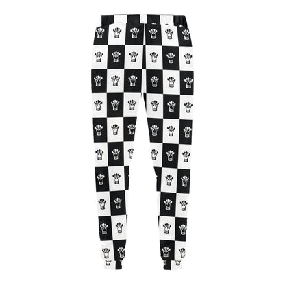 Checkered Flag Crown Pattern Men's Sweatpants