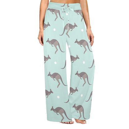 Kangaroos Pattern Print Design 04 Women's Wide Leg Lounge Pants
