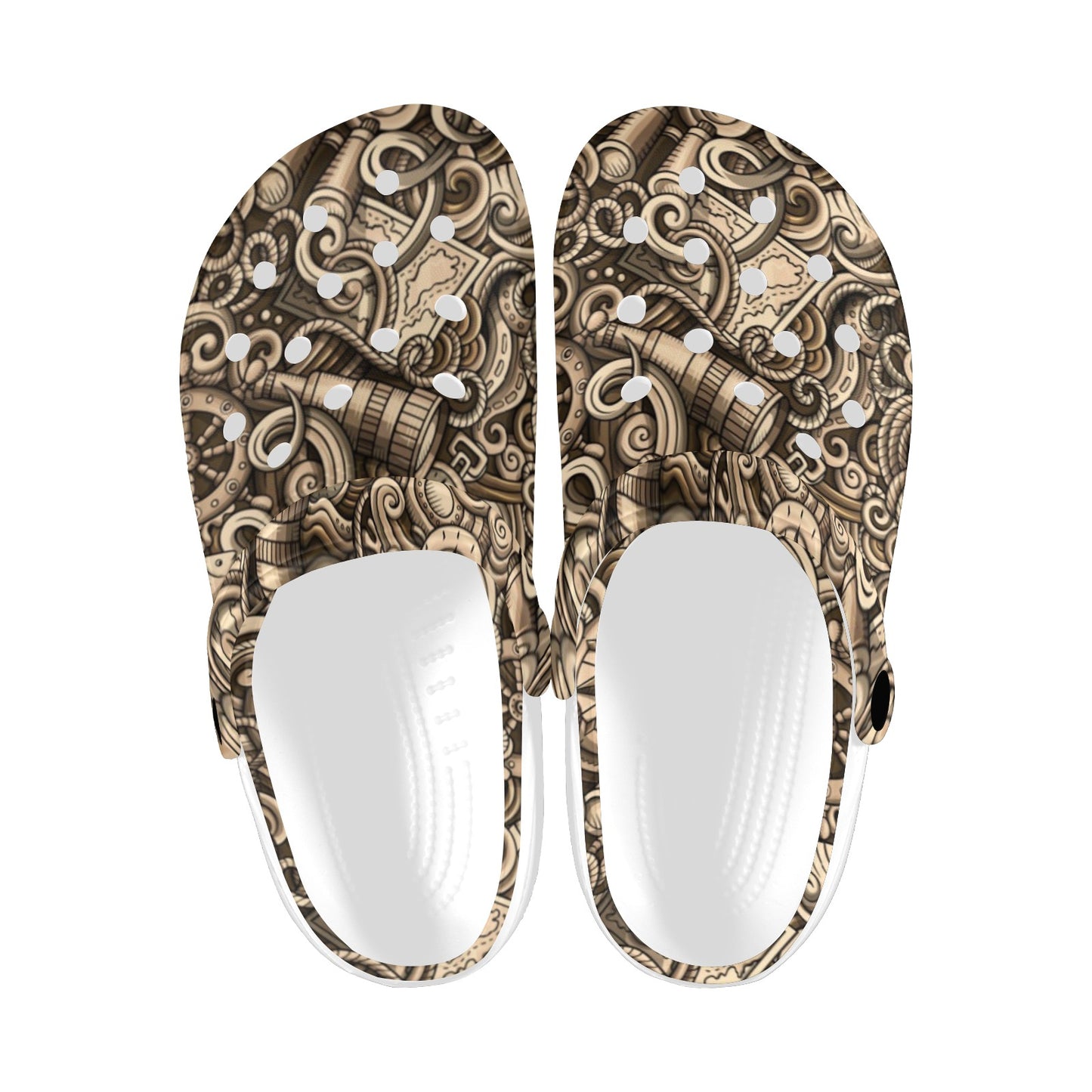 Nautical Tattoo Design Themed Print Unisex Clogs Shoes