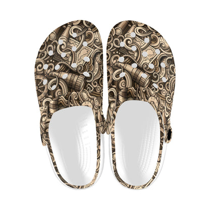Nautical Tattoo Design Themed Print Unisex Clogs Shoes