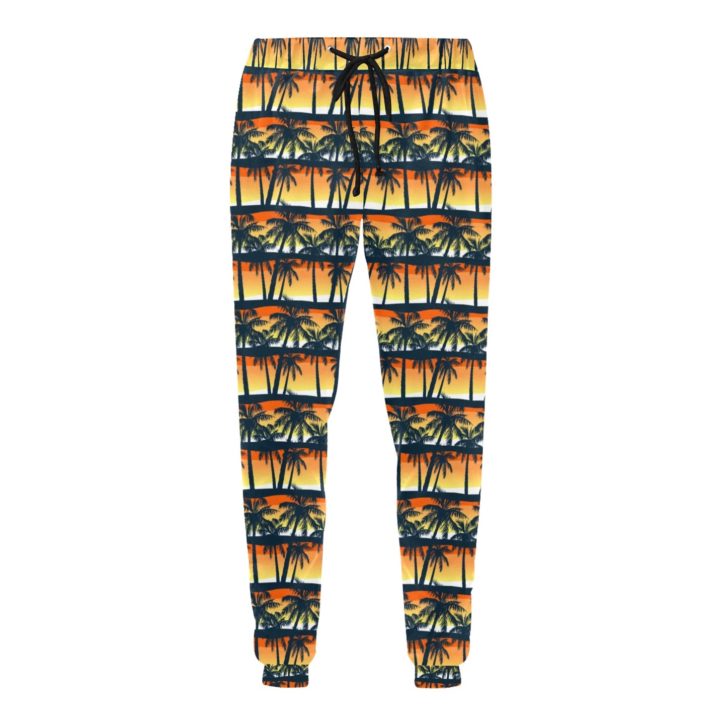 Palm Tree Sunset Design Print Men's Sweatpants