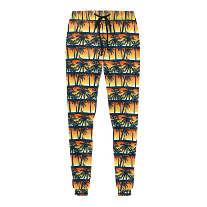 Palm Tree Sunset Design Print Men's Sweatpants