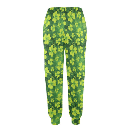 Shamrock Clover Print Women's Casual Track Pants