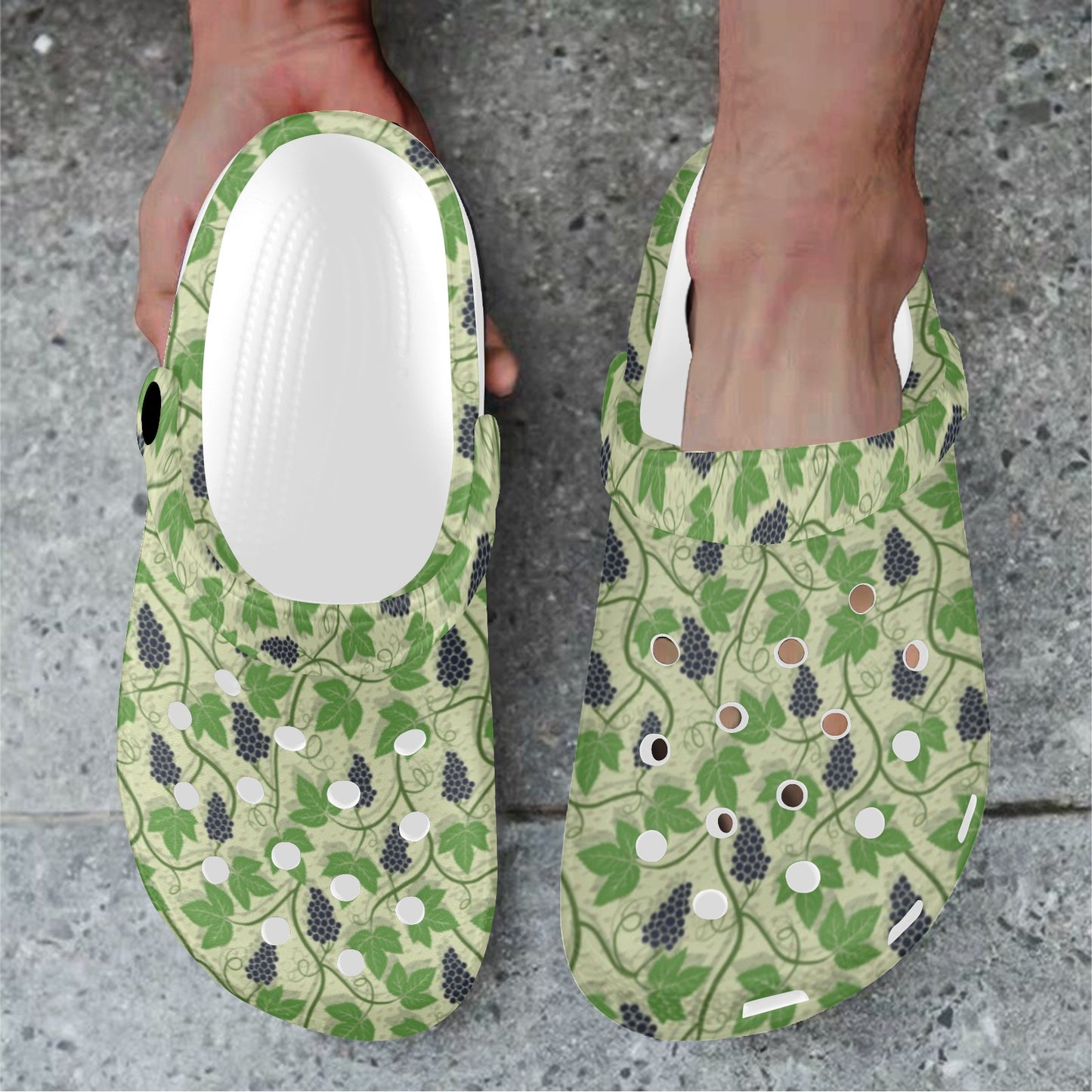Wine Grape Thmed Print Unisex Clogs Shoes