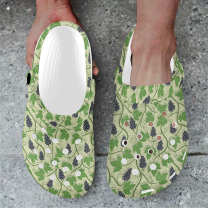 Wine Grape Thmed Print Unisex Clogs Shoes