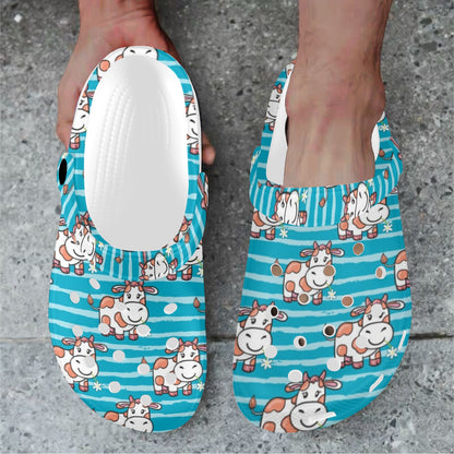 Cow Cute Print Pattern Unisex Clogs Shoes