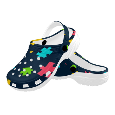 Autism Awareness Colorful Design Print Unisex Clogs Shoes