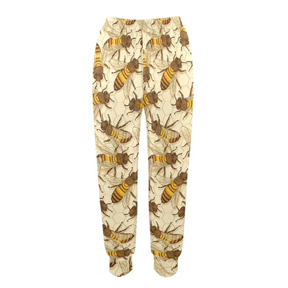 Bee Pattern Print Design BEE05 Women's Casual Track Pants
