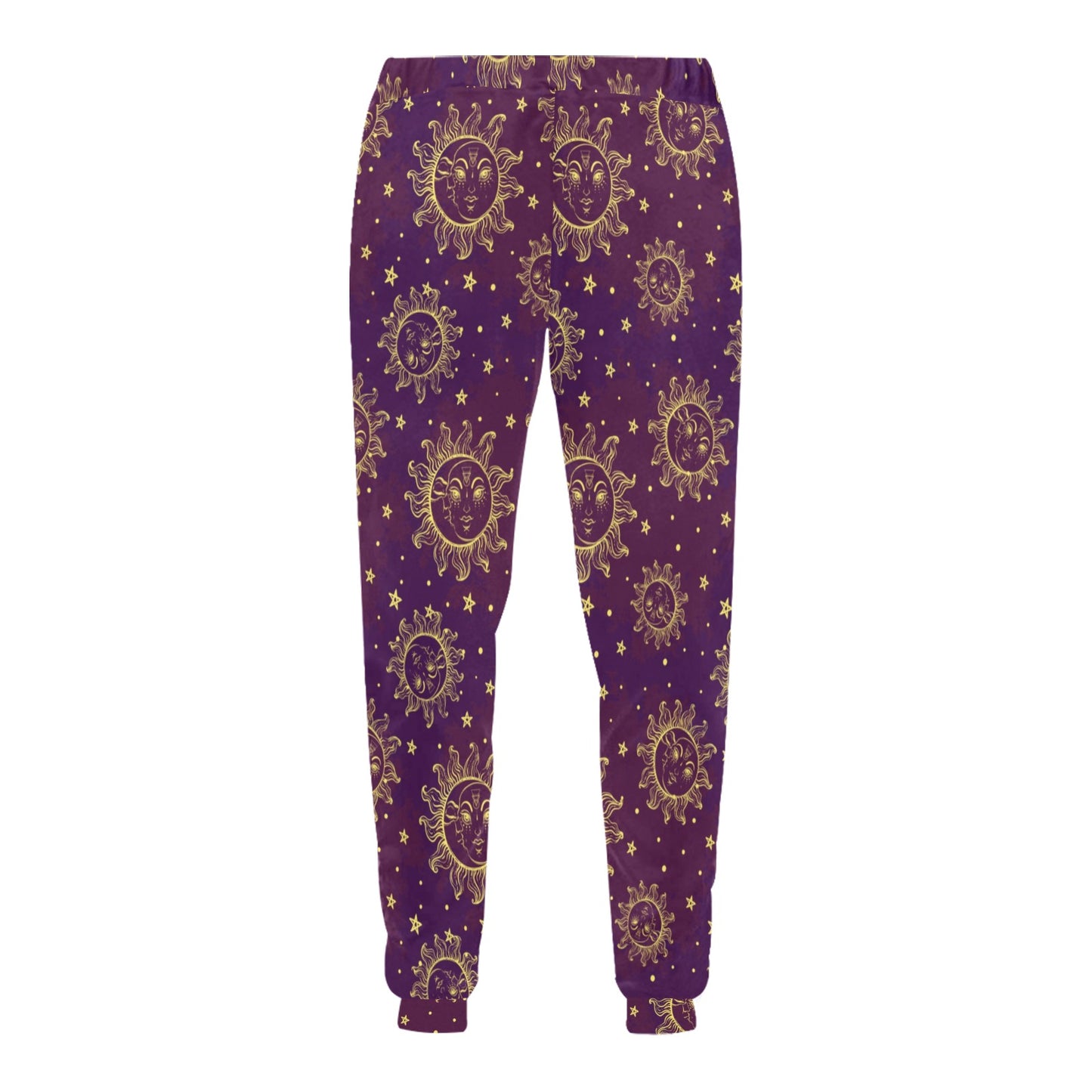 Sun Moon Star Design Themed Print Men's Sweatpants