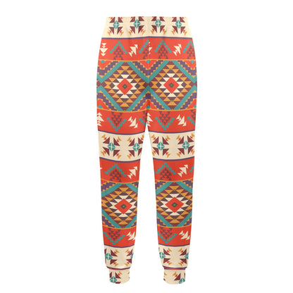 Aztec Red Print Pattern Men's Casual Track Pants