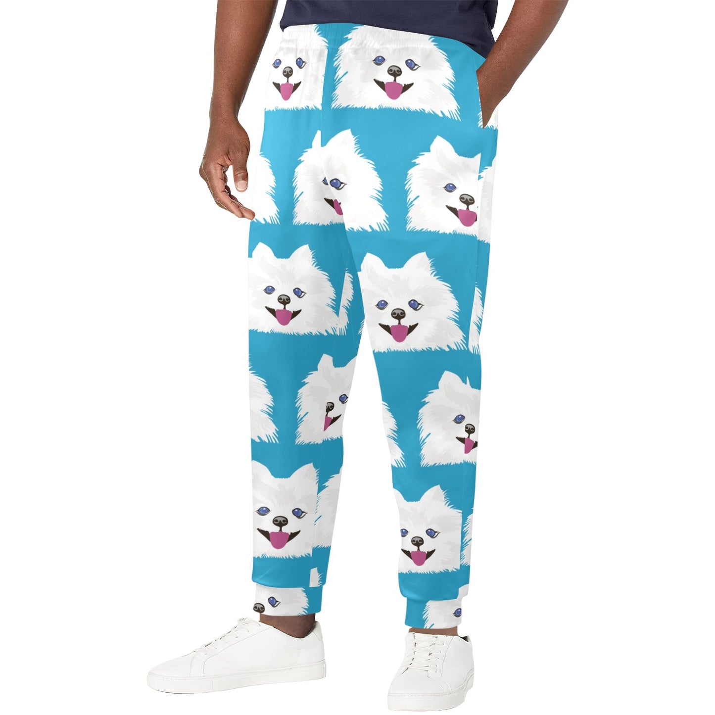 Pomeranians Pattern Print Design A05 Men's Casual Track Pants