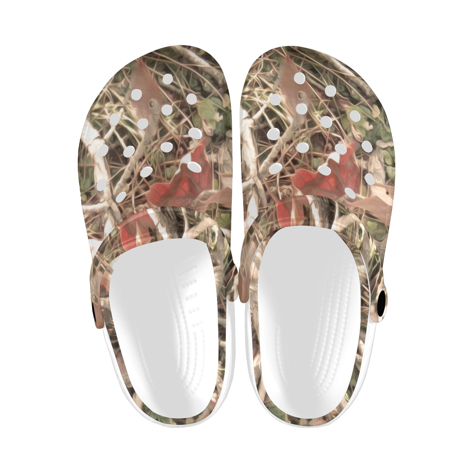 Camouflage Realistic Tree Authumn Print Unisex Clogs Shoes