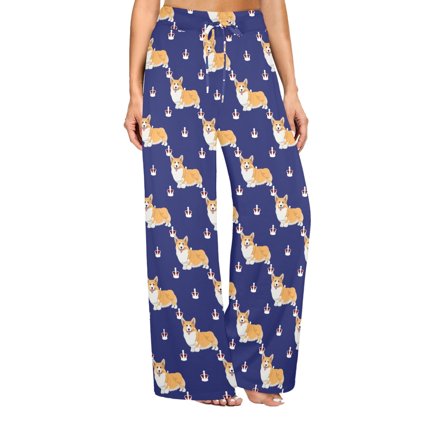 Pembroke Welsh Corgis Pattern Print Design A07 Women's Wide Leg Lounge Pants