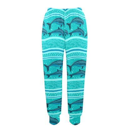 Dolphin Pattern Shower Curtain Women's Casual Track Pants