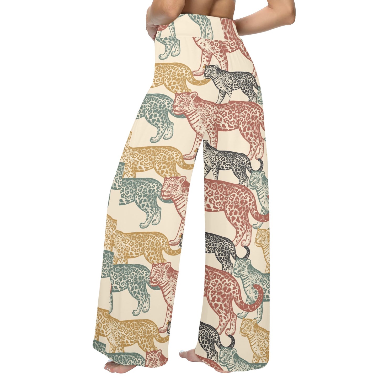 Jaguar Pattern Print Design 01 Women's Wide Leg Lounge Pants