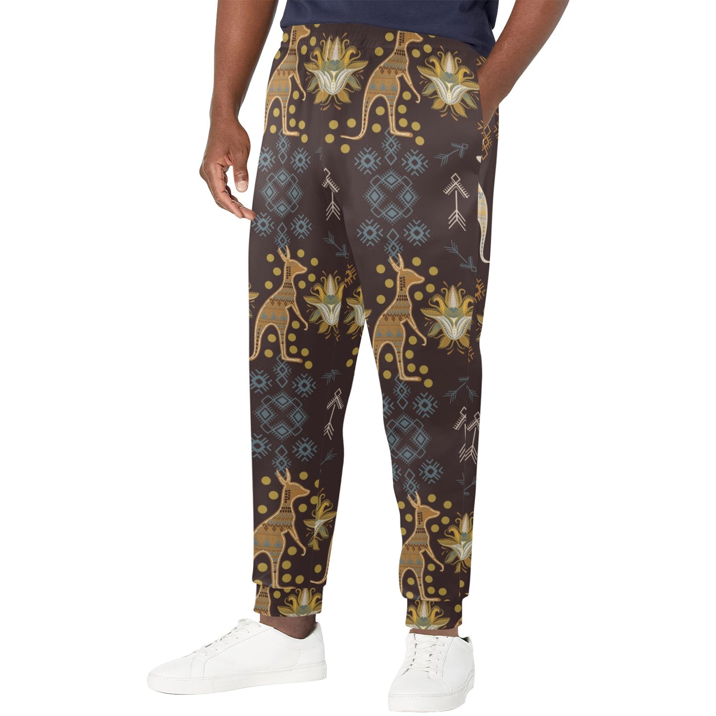 Kangaroos Pattern Print Design 03 Men's Casual Track Pants