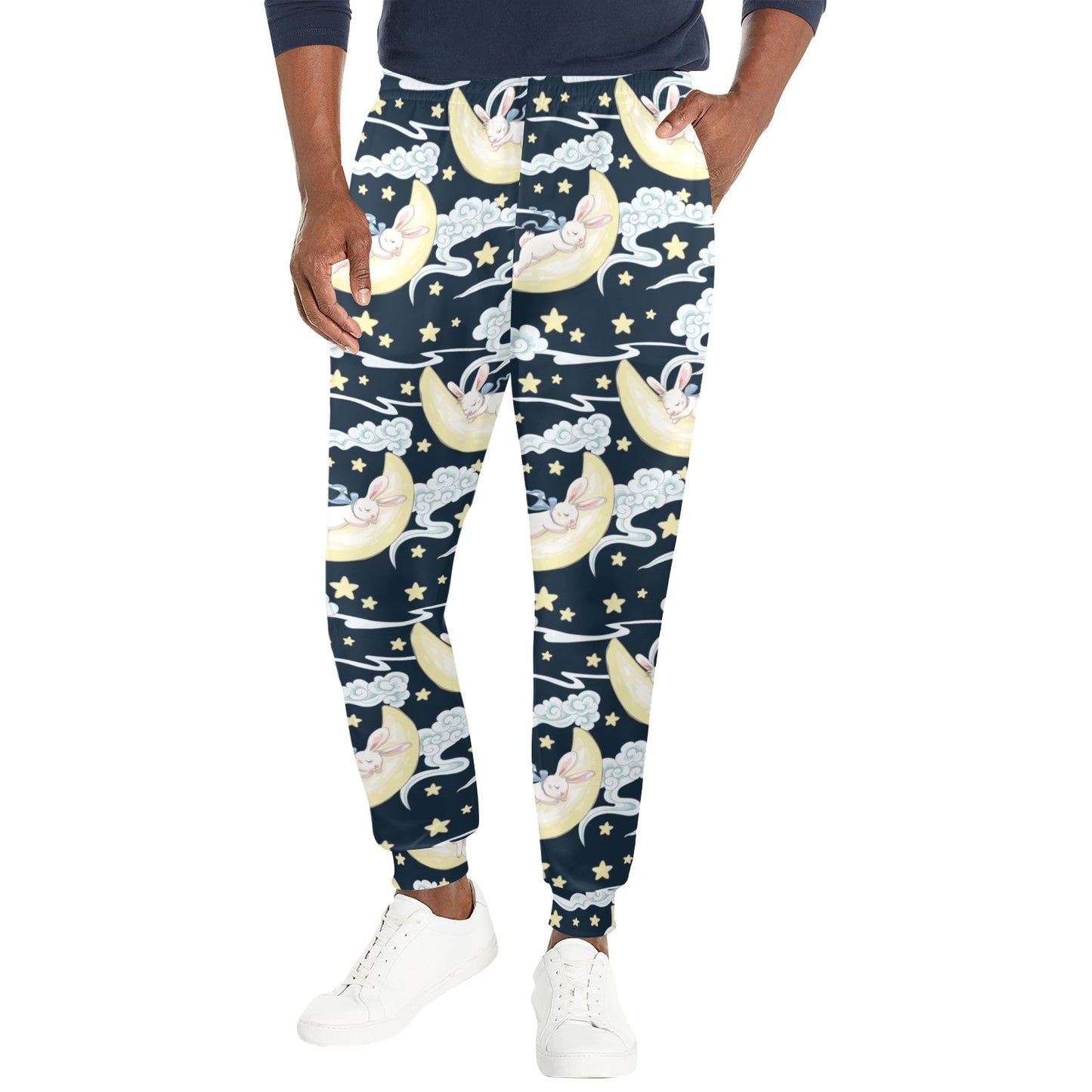 Rabbit Sleeping Pattern Print Design RB08 Men's Casual Track Pants