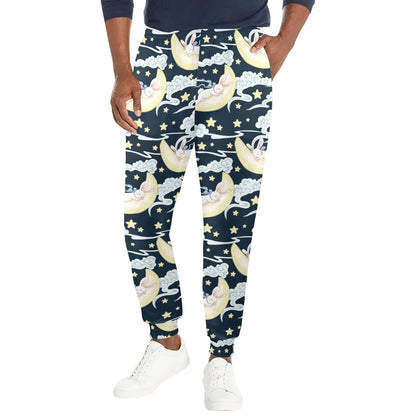 Rabbit Sleeping Pattern Print Design RB08 Men's Casual Track Pants