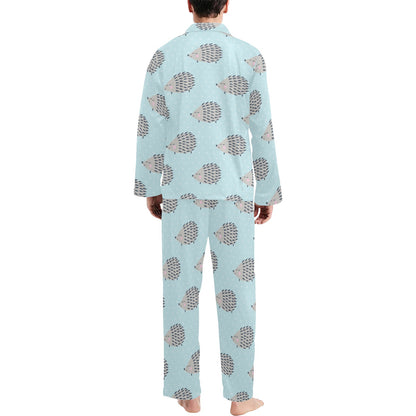 Hedgehog Pattern Print Design 02 Men's Long Pajama Set