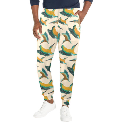 Kingfisher Pattern Print Design 02 Men's Casual Track Pants