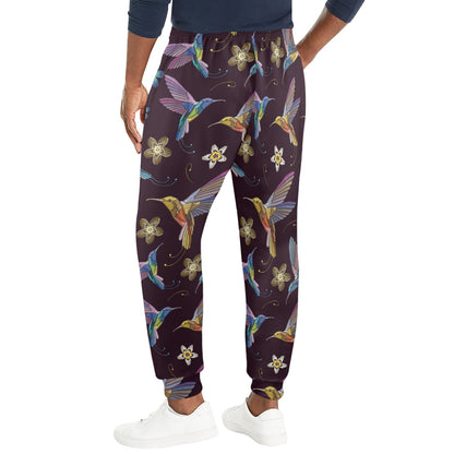 Hummingbird Pattern Print Design 04 Men's Casual Track Pants