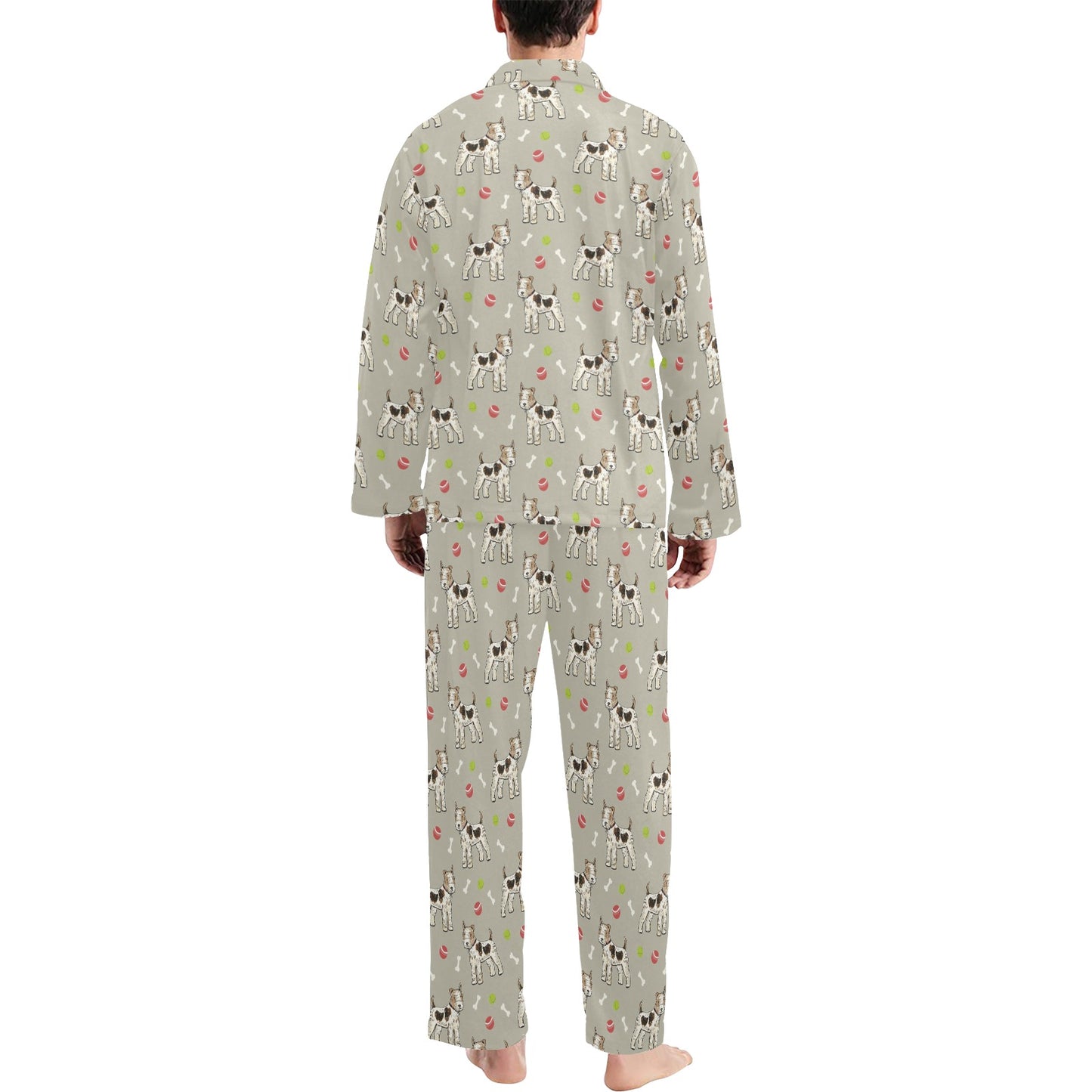 Toy Fox Terriers Print Design LKS301 Men's Long Pajama Set