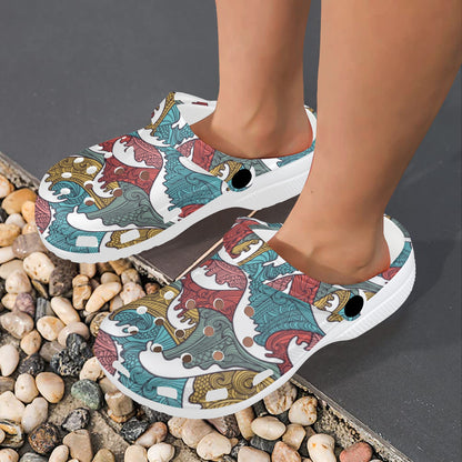 Tribal Wave Pattern Print Unisex Clogs Shoes